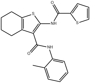 N-(2-methylphenyl)-2-[(2-thienylcarbonyl)amino]-4,5,6,7-tetrahydro-1-benzothiophene-3-carboxamide Struktur