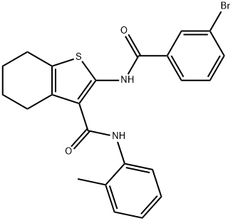 2-[(3-bromobenzoyl)amino]-N-(2-methylphenyl)-4,5,6,7-tetrahydro-1-benzothiophene-3-carboxamide Struktur