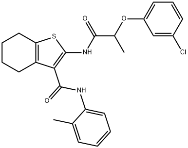 2-{[2-(3-chlorophenoxy)propanoyl]amino}-N-(2-methylphenyl)-4,5,6,7-tetrahydro-1-benzothiophene-3-carboxamide Struktur