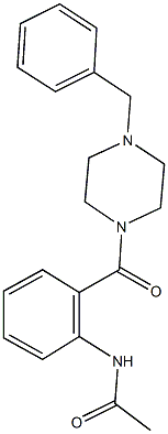 N-{2-[(4-benzyl-1-piperazinyl)carbonyl]phenyl}acetamide Struktur