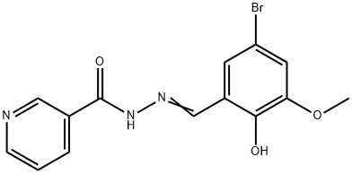 N'-(5-bromo-2-hydroxy-3-methoxybenzylidene)nicotinohydrazide Struktur