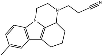 3-(8-methyl-1,2,3a,4,5,6-hexahydro-3H-pyrazino[3,2,1-jk]carbazol-3-yl)propanenitrile Struktur