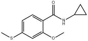 N-cyclopropyl-2-methoxy-4-(methylsulfanyl)benzamide Struktur