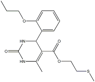 2-(methylsulfanyl)ethyl 6-methyl-2-oxo-4-(2-propoxyphenyl)-1,2,3,4-tetrahydro-5-pyrimidinecarboxylate Struktur