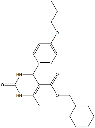 cyclohexylmethyl 6-methyl-2-oxo-4-(4-propoxyphenyl)-1,2,3,4-tetrahydro-5-pyrimidinecarboxylate Struktur