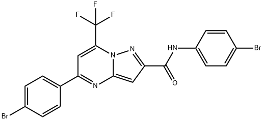 N,5-bis(4-bromophenyl)-7-(trifluoromethyl)pyrazolo[1,5-a]pyrimidine-2-carboxamide Struktur