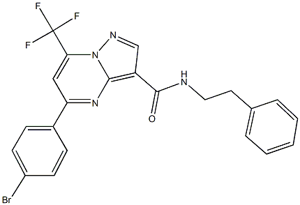 5-(4-bromophenyl)-N-(2-phenylethyl)-7-(trifluoromethyl)pyrazolo[1,5-a]pyrimidine-3-carboxamide Struktur