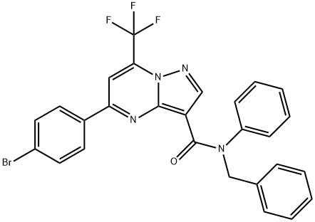 N-benzyl-5-(4-bromophenyl)-N-phenyl-7-(trifluoromethyl)pyrazolo[1,5-a]pyrimidine-3-carboxamide Struktur