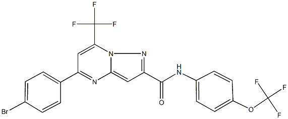 5-(4-bromophenyl)-N-[4-(trifluoromethoxy)phenyl]-7-(trifluoromethyl)pyrazolo[1,5-a]pyrimidine-2-carboxamide Struktur