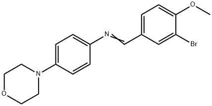 N-(3-bromo-4-methoxybenzylidene)-N-[4-(4-morpholinyl)phenyl]amine Struktur