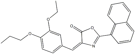 4-(3-ethoxy-4-propoxybenzylidene)-2-(1-naphthyl)-1,3-oxazol-5(4H)-one Struktur