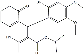 isopropyl 4-(2-bromo-4,5-dimethoxyphenyl)-2-methyl-5-oxo-1,4,5,6,7,8-hexahydro-3-quinolinecarboxylate Struktur