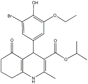 isopropyl 4-(3-bromo-5-ethoxy-4-hydroxyphenyl)-2-methyl-5-oxo-1,4,5,6,7,8-hexahydro-3-quinolinecarboxylate Struktur