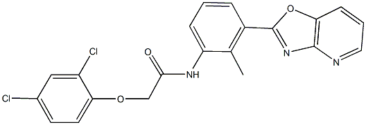 2-(2,4-dichlorophenoxy)-N-(2-methyl-3-[1,3]oxazolo[4,5-b]pyridin-2-ylphenyl)acetamide Struktur