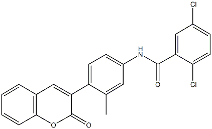 2,5-dichloro-N-[3-methyl-4-(2-oxo-2H-chromen-3-yl)phenyl]benzamide Struktur