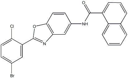 N-[2-(5-bromo-2-chlorophenyl)-1,3-benzoxazol-5-yl]-1-naphthamide Struktur