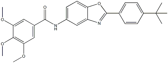 N-[2-(4-tert-butylphenyl)-1,3-benzoxazol-5-yl]-3,4,5-trimethoxybenzamide Struktur