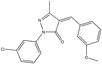 2-(3-chlorophenyl)-4-(3-methoxybenzylidene)-5-methyl-2,4-dihydro-3H-pyrazol-3-one Struktur