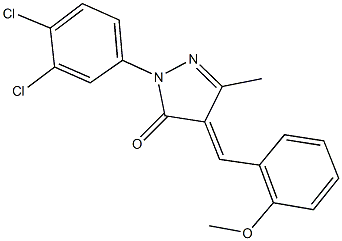 2-(3,4-dichlorophenyl)-4-(2-methoxybenzylidene)-5-methyl-2,4-dihydro-3H-pyrazol-3-one Struktur