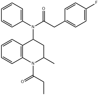 2-(4-fluorophenyl)-N-(2-methyl-1-propionyl-1,2,3,4-tetrahydroquinolin-4-yl)-N-phenylacetamide Struktur