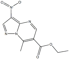 ethyl 3-nitro-7-methylpyrazolo[1,5-a]pyrimidine-6-carboxylate Struktur