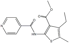 methyl 4-ethyl-2-(isonicotinoylamino)-5-methyl-3-thiophenecarboxylate Struktur