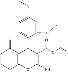 ethyl 2-amino-4-(2,4-dimethoxyphenyl)-5-oxo-5,6,7,8-tetrahydro-4H-chromene-3-carboxylate Struktur