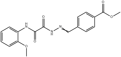 methyl 4-{2-[(2-methoxyanilino)(oxo)acetyl]carbohydrazonoyl}benzoate Struktur