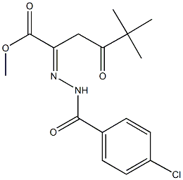 methyl 2-[(4-chlorobenzoyl)hydrazono]-5,5-dimethyl-4-oxohexanoate Struktur