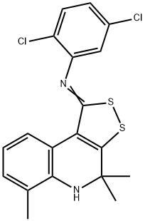 N-(2,5-dichlorophenyl)-N-(4,4,6-trimethyl-4,5-dihydro-1H-[1,2]dithiolo[3,4-c]quinolin-1-ylidene)amine Struktur