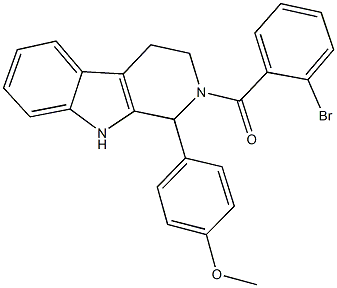 2-(2-bromobenzoyl)-1-(4-methoxyphenyl)-2,3,4,9-tetrahydro-1H-beta-carboline Struktur