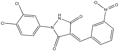 1-(3,4-dichlorophenyl)-4-{3-nitrobenzylidene}-3,5-pyrazolidinedione Struktur