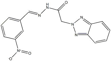 2-(2H-1,2,3-benzotriazol-2-yl)-N'-{3-nitrobenzylidene}acetohydrazide Struktur