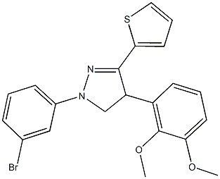 1-(3-bromophenyl)-4-(2,3-dimethoxyphenyl)-3-(2-thienyl)-4,5-dihydro-1H-pyrazole Struktur