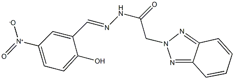 2-(2H-1,2,3-benzotriazol-2-yl)-N'-{2-hydroxy-5-nitrobenzylidene}acetohydrazide Struktur