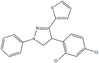 4-(2,4-dichlorophenyl)-1-phenyl-3-(2-thienyl)-4,5-dihydro-1H-pyrazole Struktur