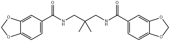 N-{3-[(1,3-benzodioxol-5-ylcarbonyl)amino]-2,2-dimethylpropyl}-1,3-benzodioxole-5-carboxamide Struktur