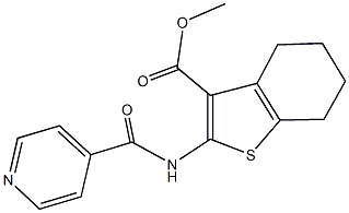 methyl 2-(isonicotinoylamino)-4,5,6,7-tetrahydro-1-benzothiophene-3-carboxylate Struktur