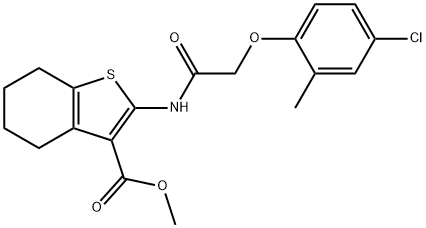 methyl 2-{[(4-chloro-2-methylphenoxy)acetyl]amino}-4,5,6,7-tetrahydro-1-benzothiophene-3-carboxylate Struktur