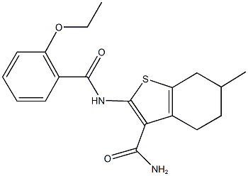 2-[(2-ethoxybenzoyl)amino]-6-methyl-4,5,6,7-tetrahydro-1-benzothiophene-3-carboxamide Struktur