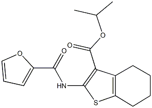 isopropyl 2-(2-furoylamino)-4,5,6,7-tetrahydro-1-benzothiophene-3-carboxylate Struktur