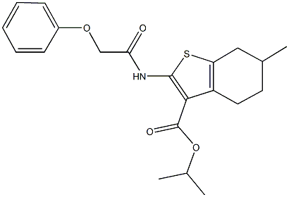 isopropyl 6-methyl-2-[(phenoxyacetyl)amino]-4,5,6,7-tetrahydro-1-benzothiophene-3-carboxylate Struktur