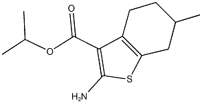 isopropyl 2-amino-6-methyl-4,5,6,7-tetrahydro-1-benzothiophene-3-carboxylate Struktur