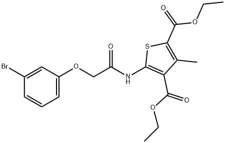 diethyl 5-({[(3-bromophenyl)oxy]acetyl}amino)-3-methylthiophene-2,4-dicarboxylate Struktur