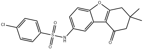 4-chloro-N-(7,7-dimethyl-9-oxo-6,7,8,9-tetrahydrodibenzo[b,d]furan-2-yl)benzenesulfonamide Struktur