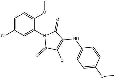 3-chloro-1-(5-chloro-2-methoxyphenyl)-4-(4-methoxyanilino)-1H-pyrrole-2,5-dione Struktur