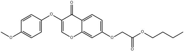 butyl {[3-(4-methoxyphenoxy)-4-oxo-4H-chromen-7-yl]oxy}acetate Struktur