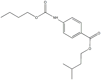 isopentyl 4-[(butoxycarbonyl)amino]benzoate Struktur