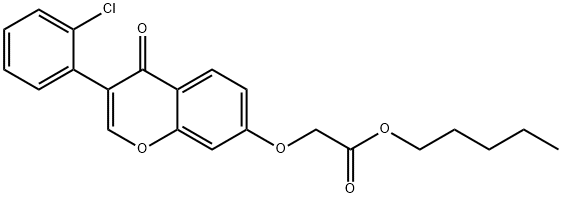 pentyl {[3-(2-chlorophenyl)-4-oxo-4H-chromen-7-yl]oxy}acetate Struktur