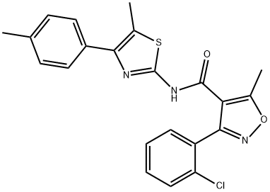 3-(2-chlorophenyl)-5-methyl-N-[5-methyl-4-(4-methylphenyl)-1,3-thiazol-2-yl]-4-isoxazolecarboxamide Struktur